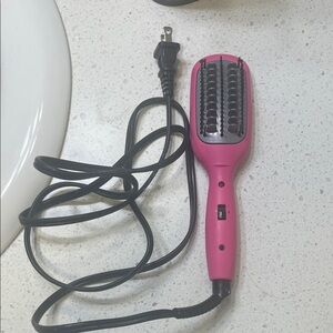 Pink Hair Straightening Brush